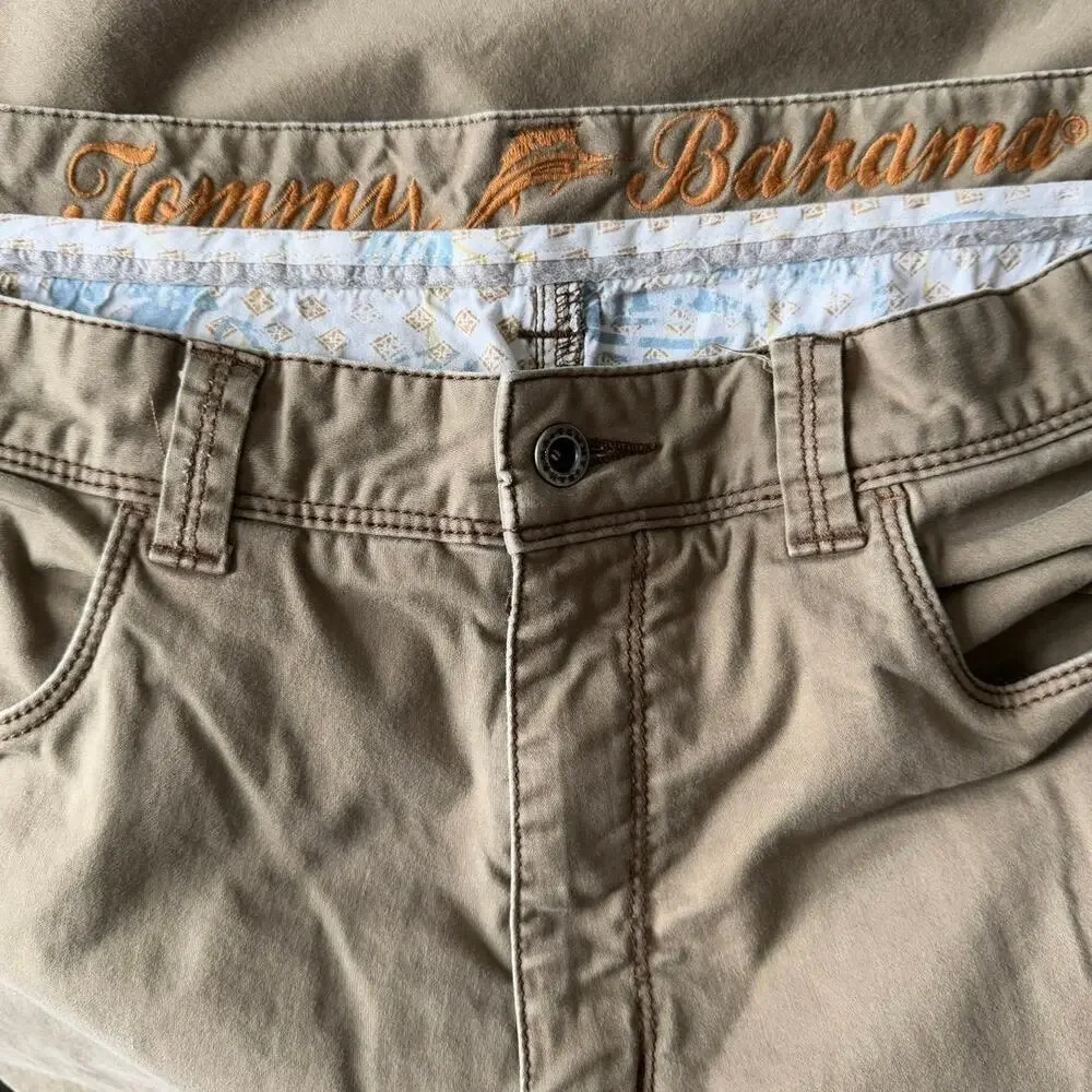 Tommy Bahama Men's Cotton Blend Stretch Straight Leg Jeans Size 36 Khaki